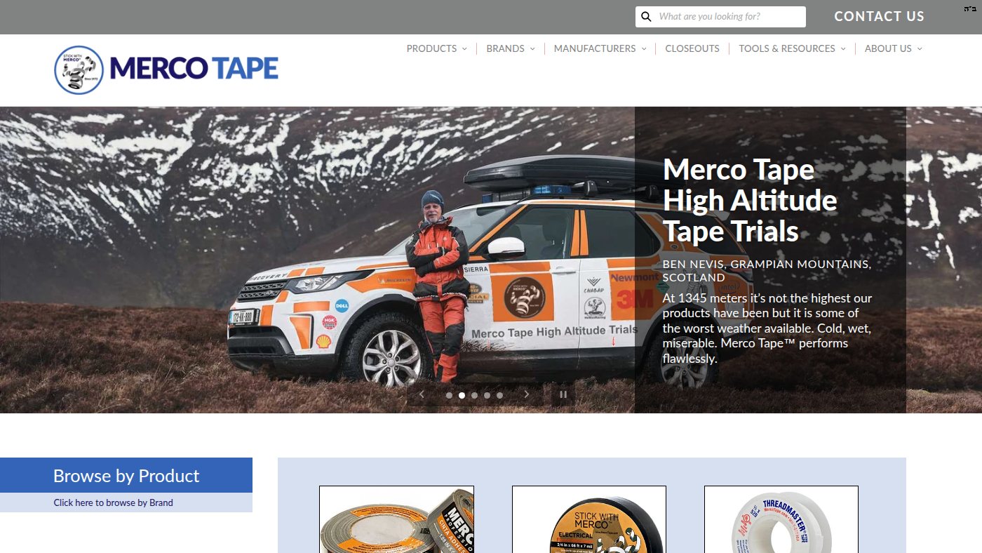The home page of mercotape.com