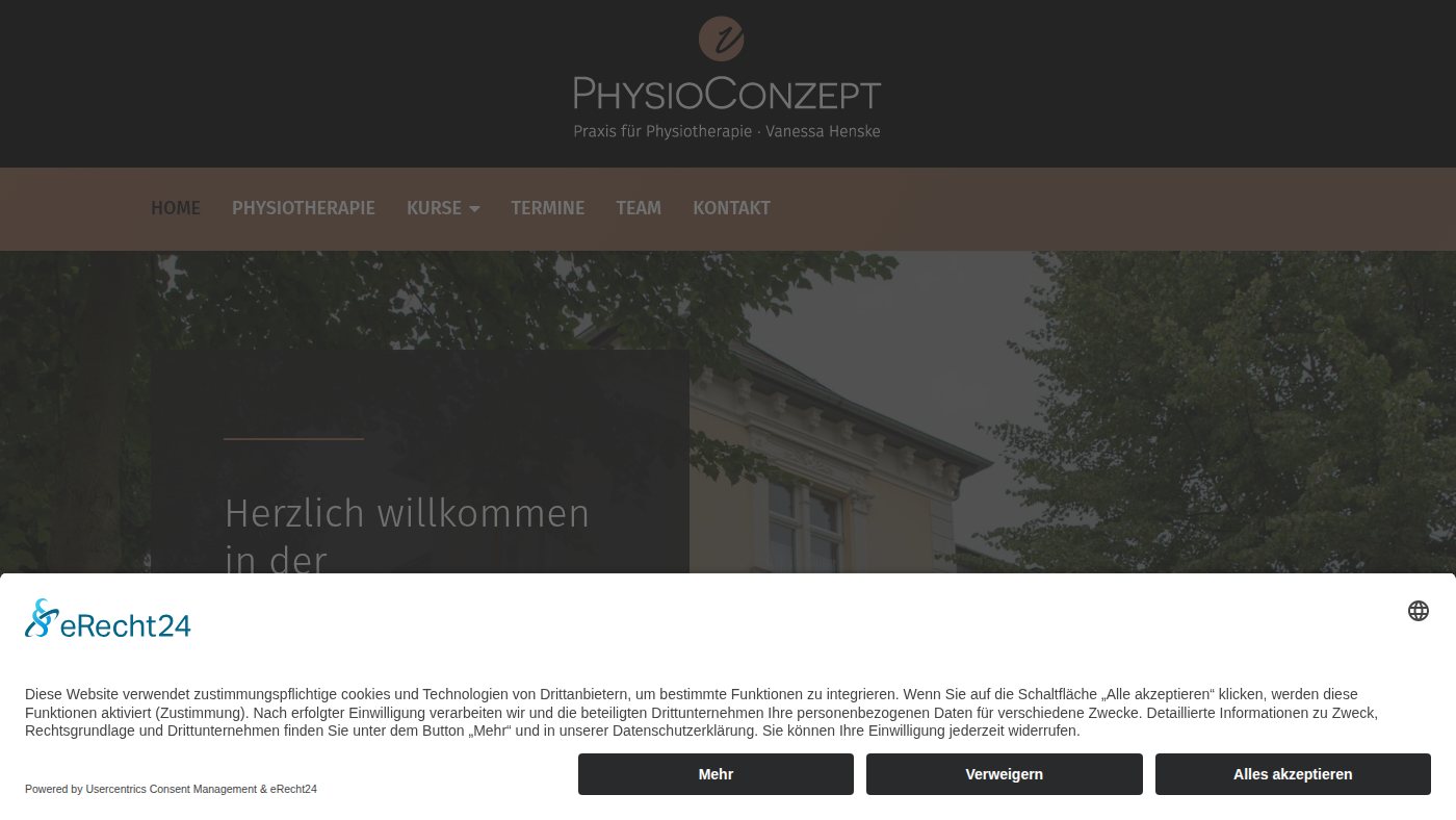 The home page of physio-conzept.de