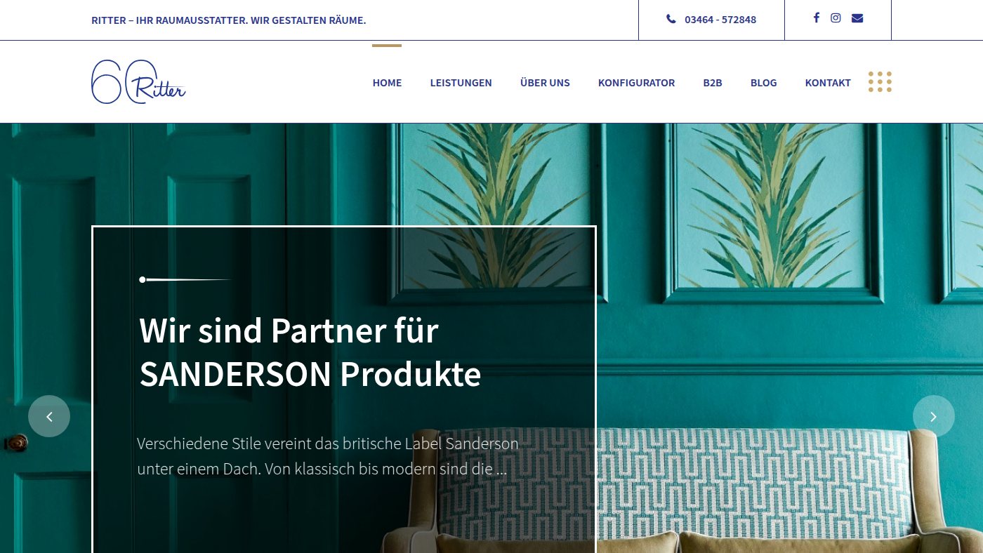 The home page of raumausstatter-ritter.de