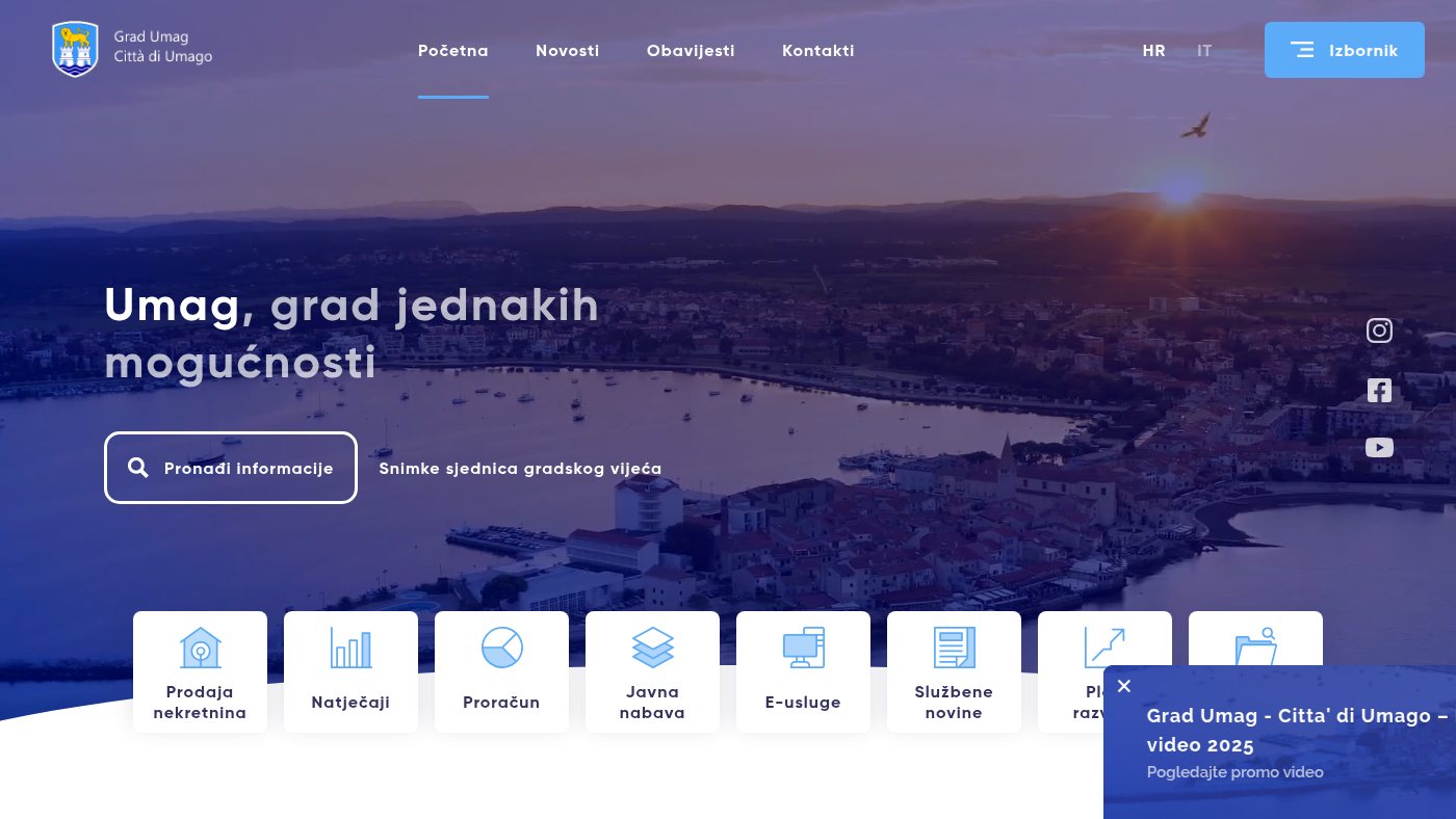 The home page of umag.hr