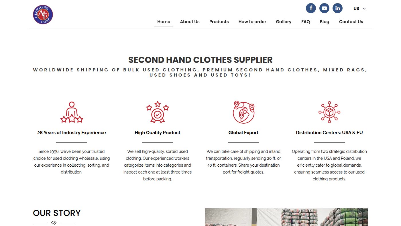 The home page of aeclothing.net