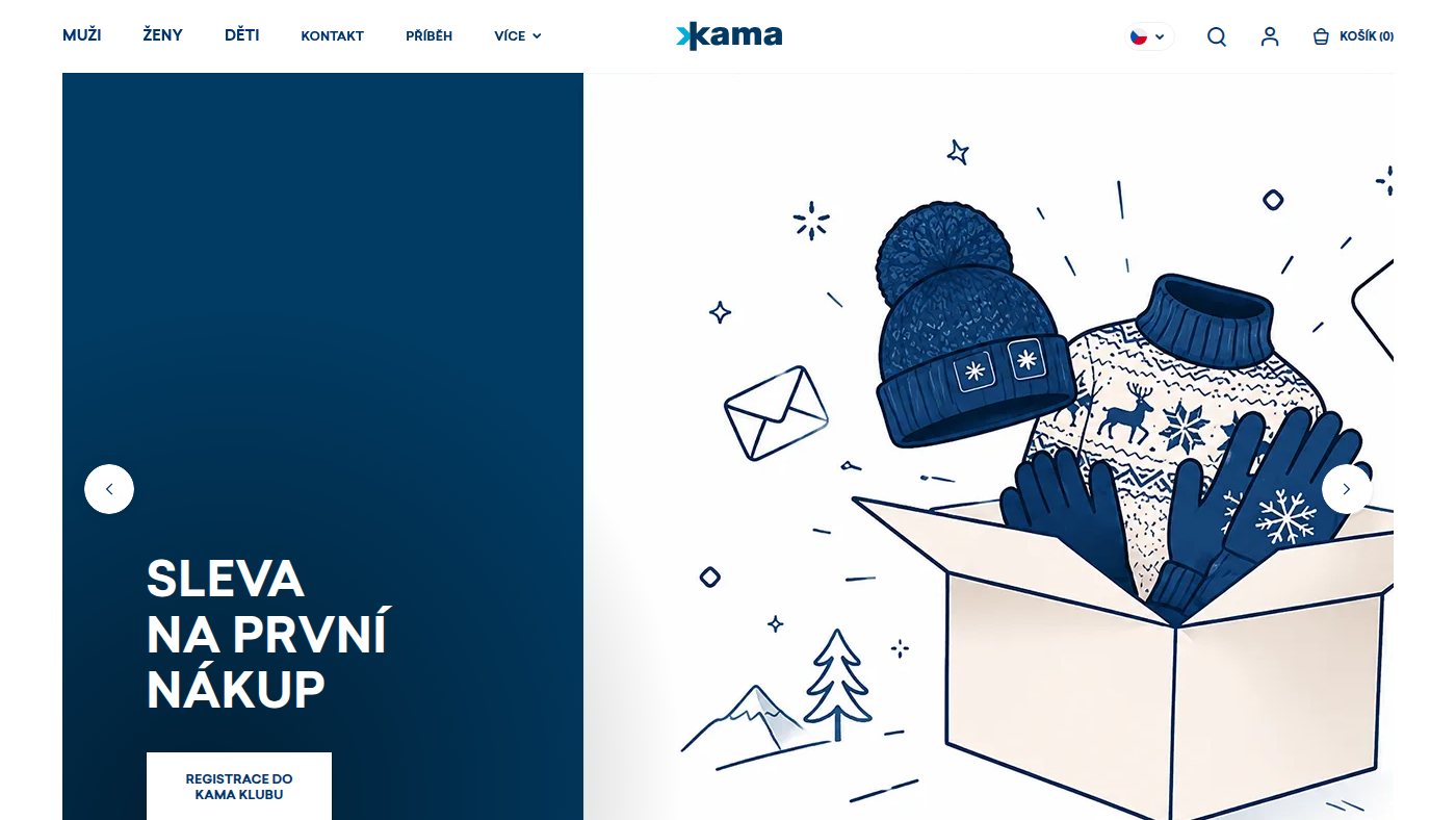 The home page of kama.cz