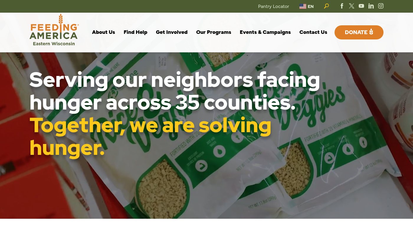 The home page of feedingamericawi.org