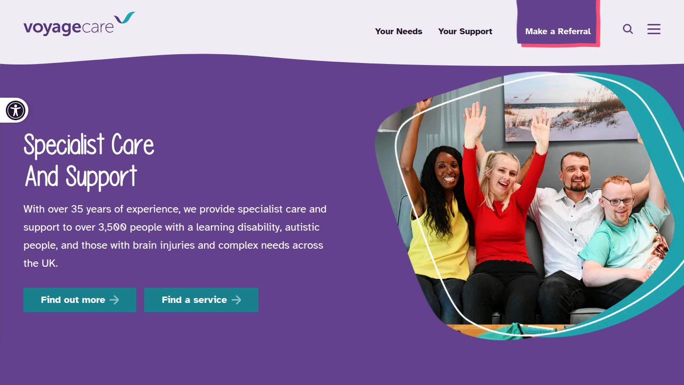 The home page of voyagecare.com