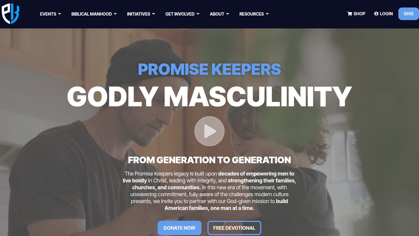 The home page of promisekeepers.org
