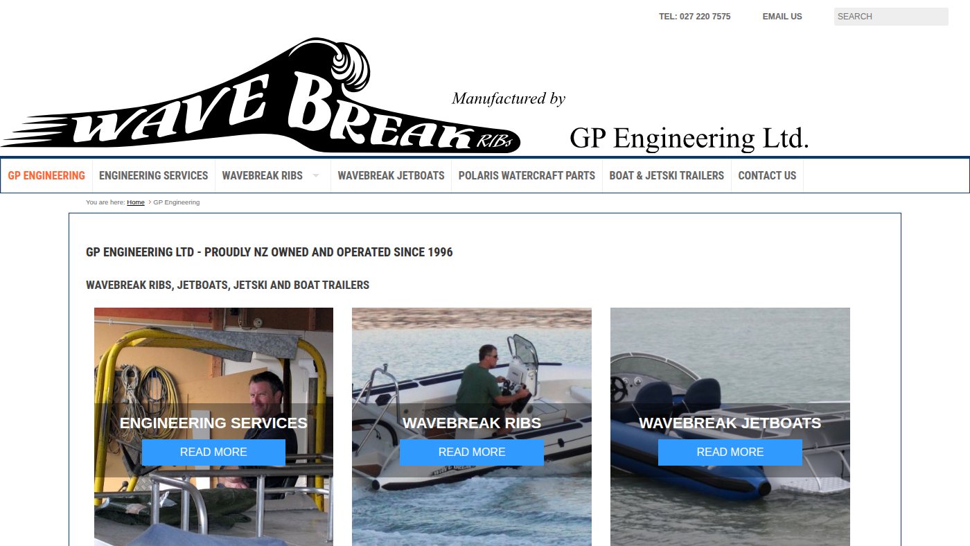 The home page of gpengineering.co.nz