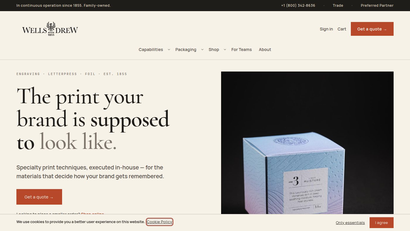 The home page of wellsdrew.com