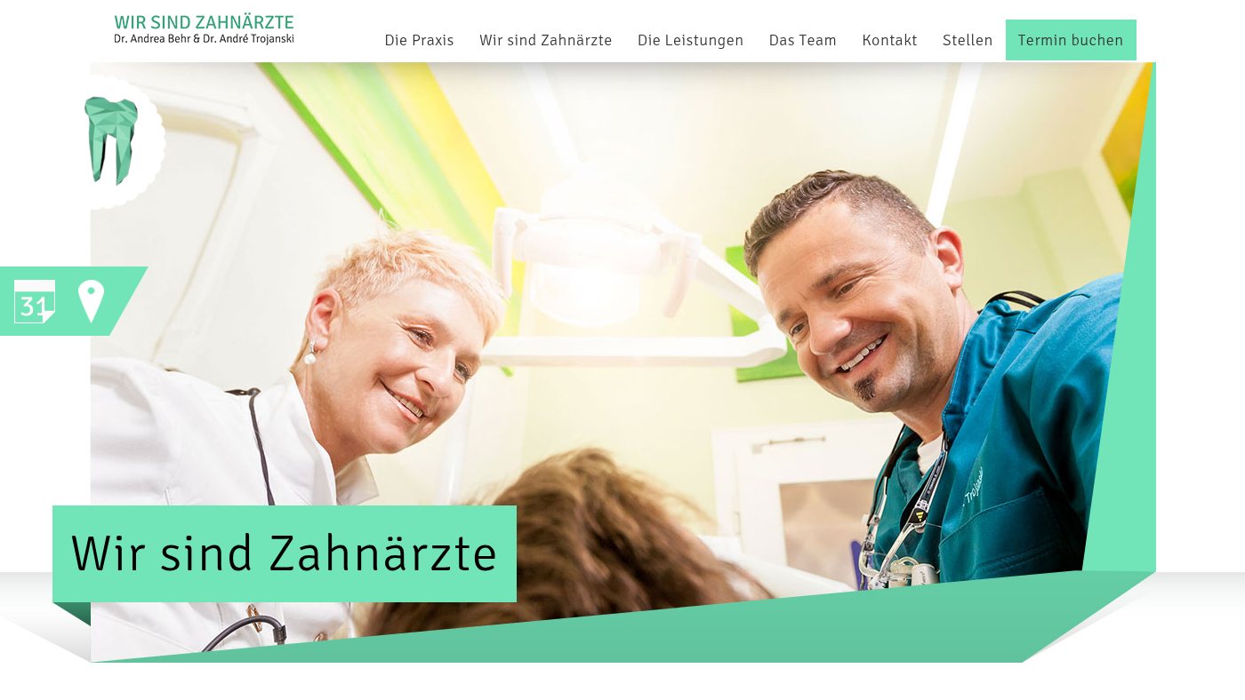 The home page of wir-sind-zahnaerzte.de