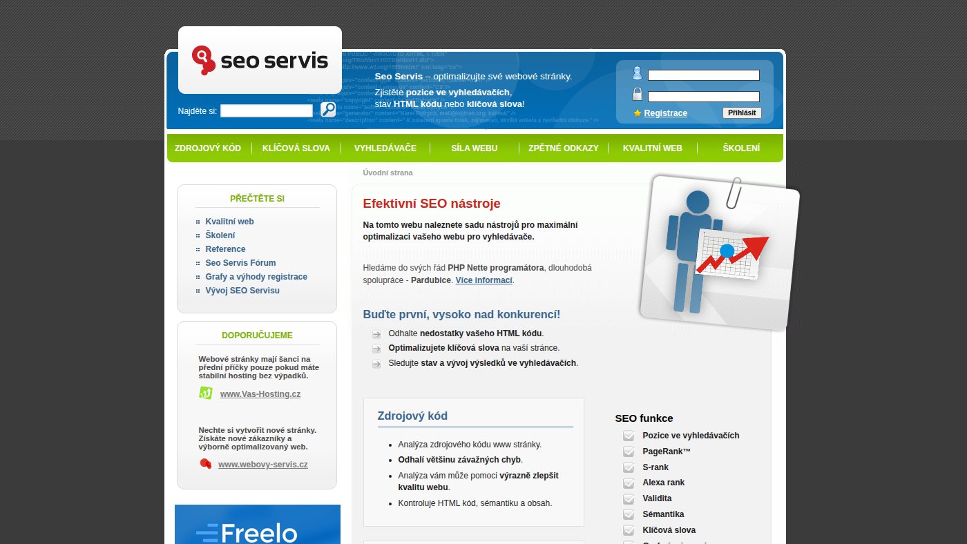The home page of seo-servis.cz