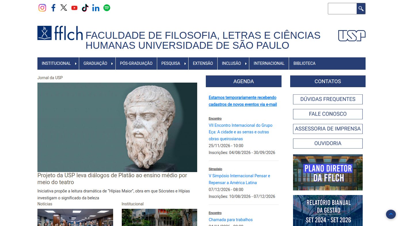 The home page of fflch.usp.br