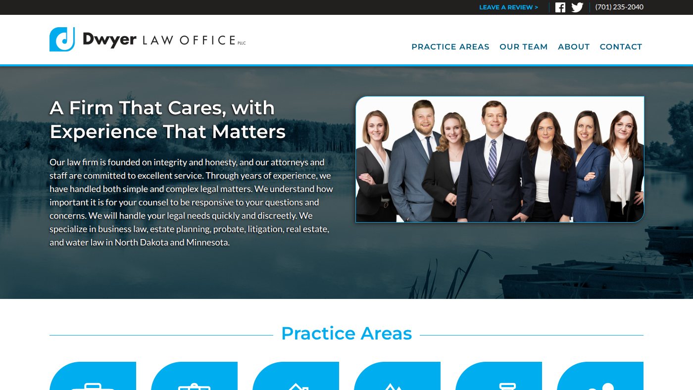 The home page of dwyerlawofficend.com