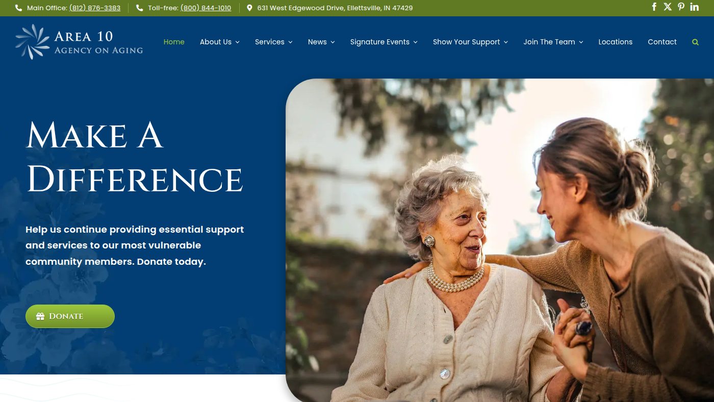 The home page of area10agency.org