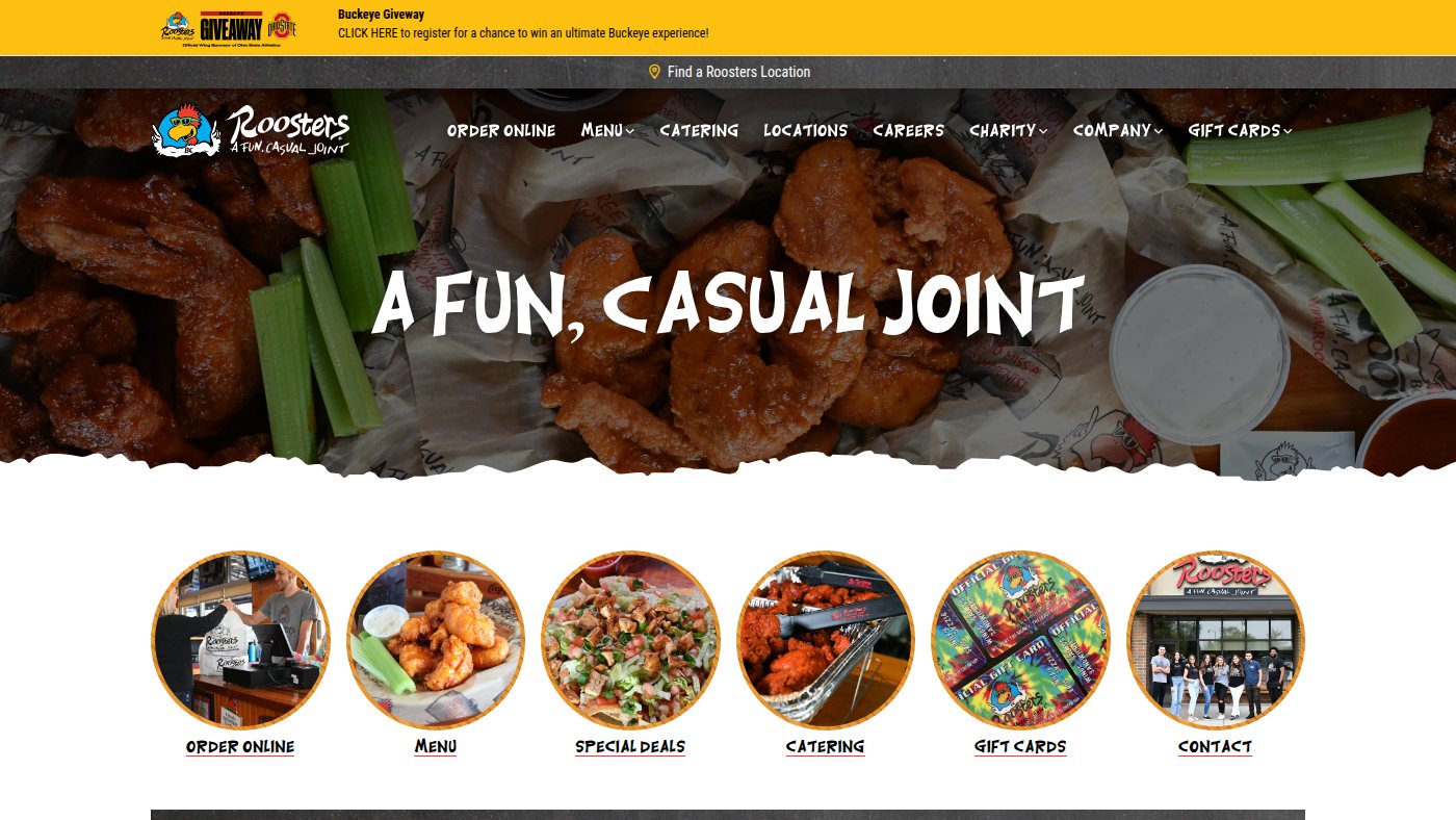 The home page of roosterswings.com