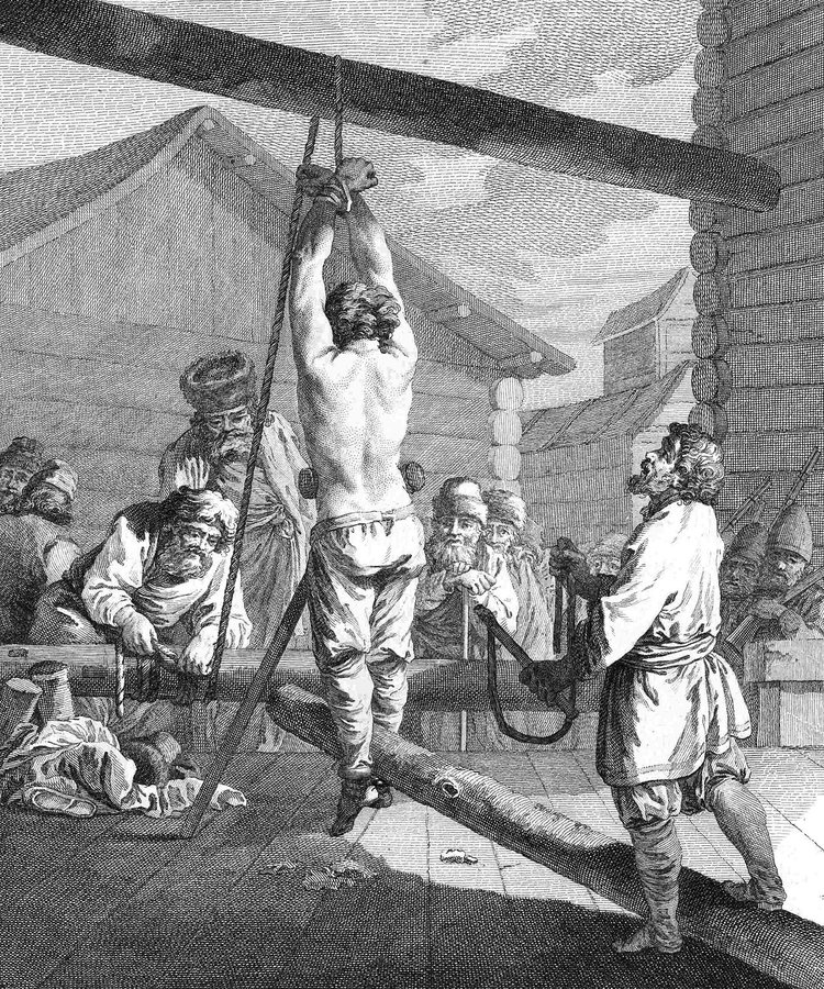 Punishment with a knout