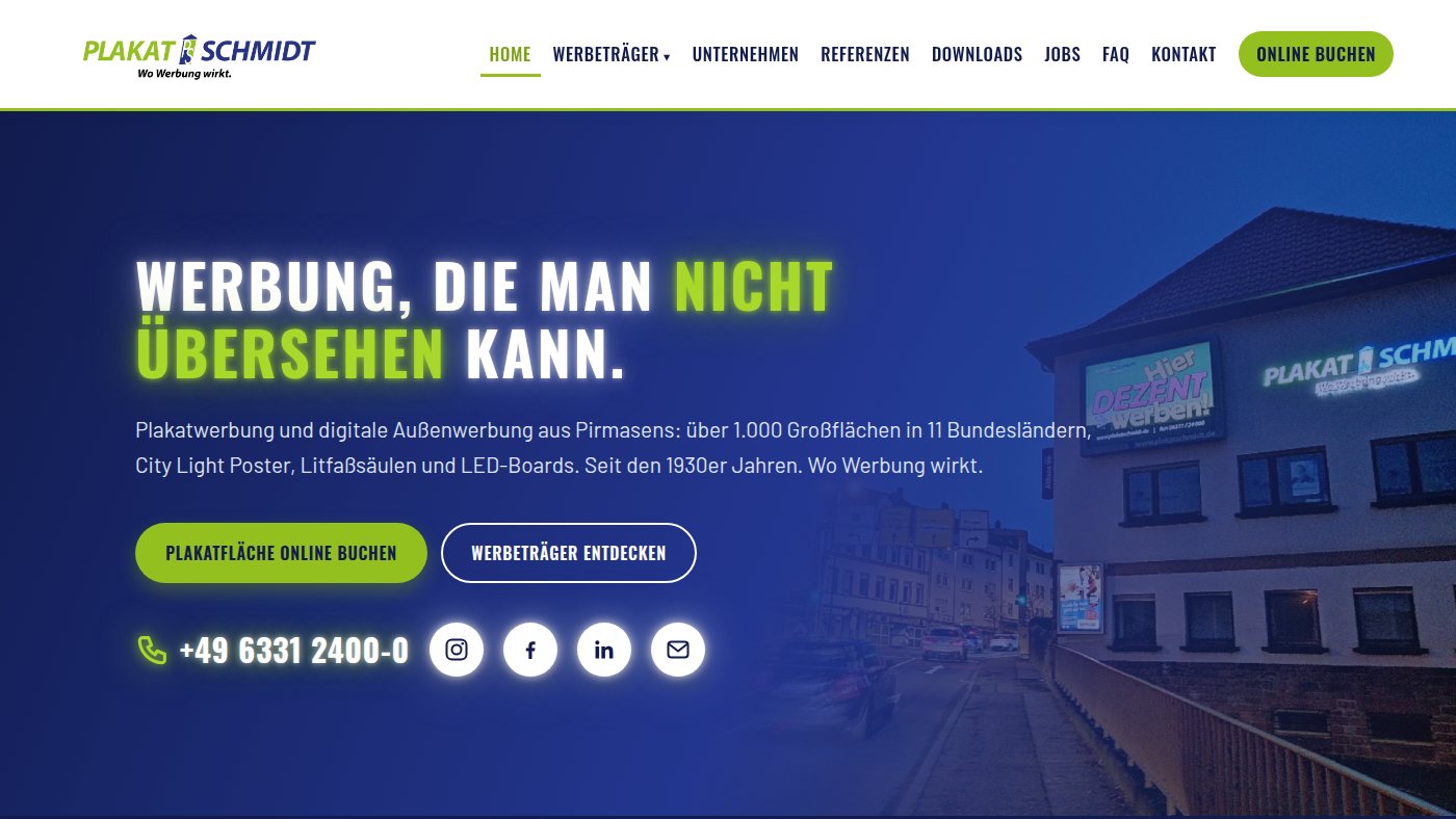 The home page of plakatschmidt.de