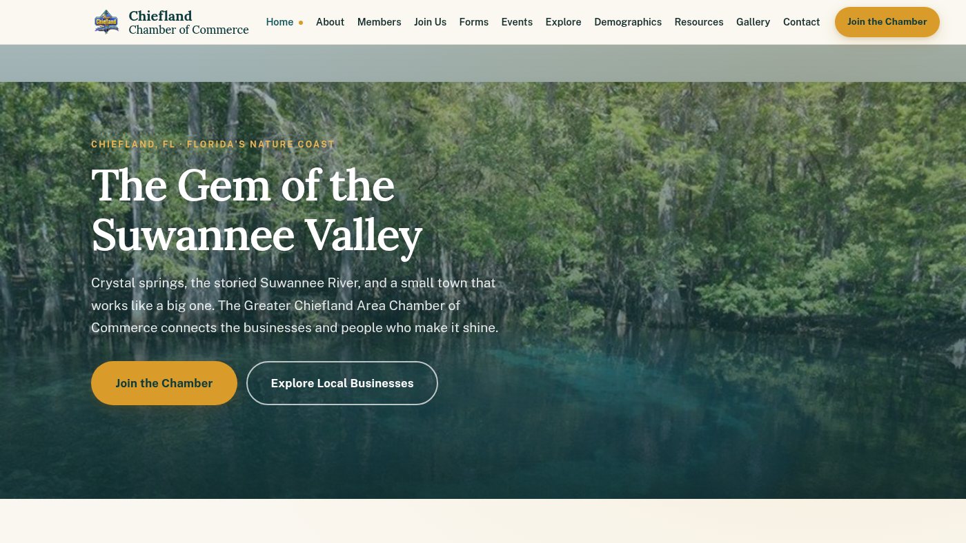 The home page of chieflandchamber.com