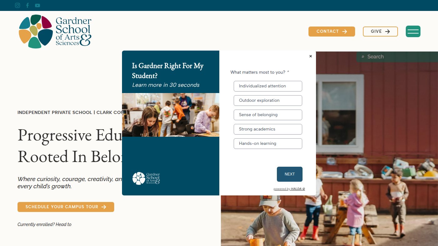 The home page of gardnerschool.org
