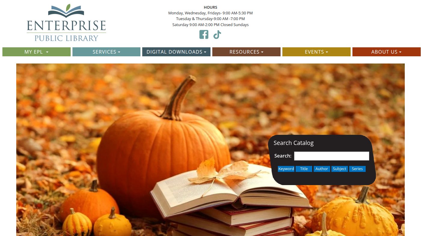 The home page of enterpriselibrary.org