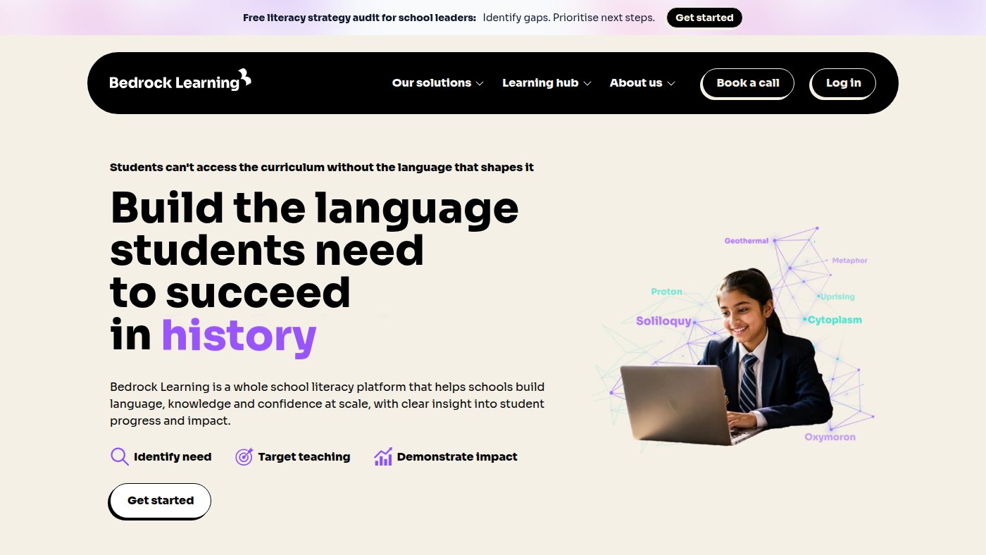 The home page of bedrocklearning.org