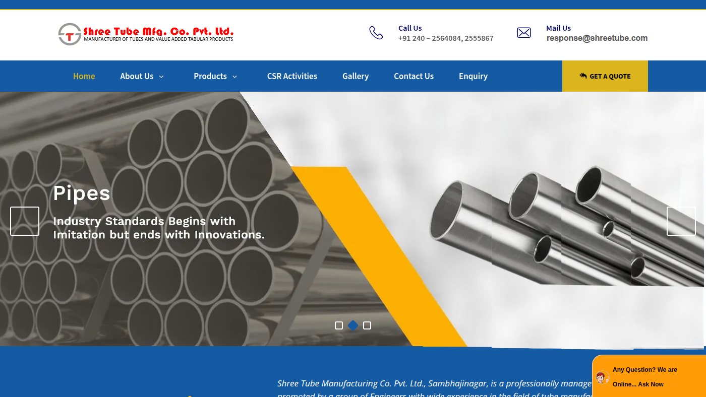 The home page of shreetube.com