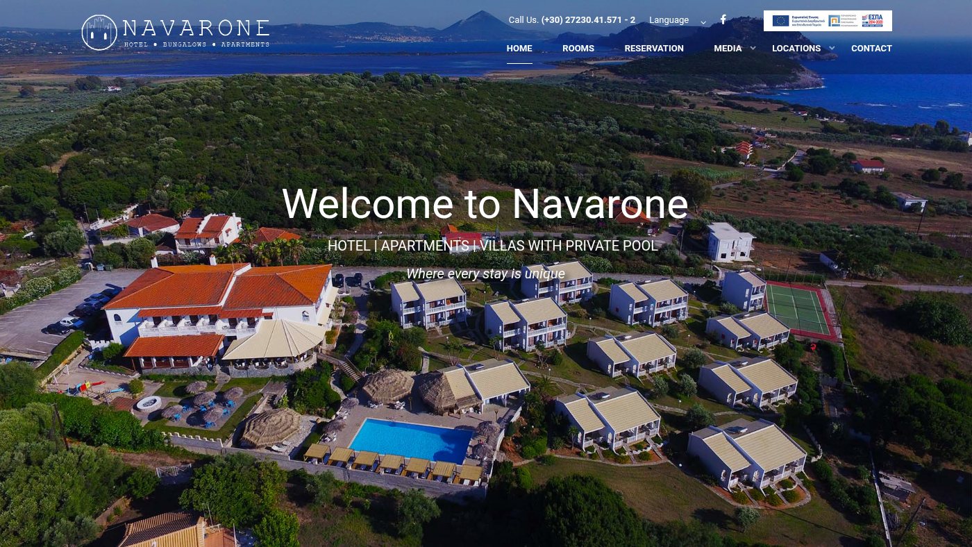 The home page of hotelnavarone.gr