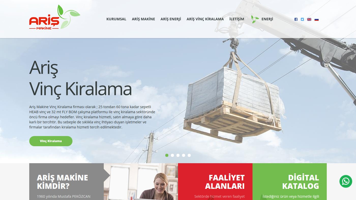 The home page of arismakine.com.tr