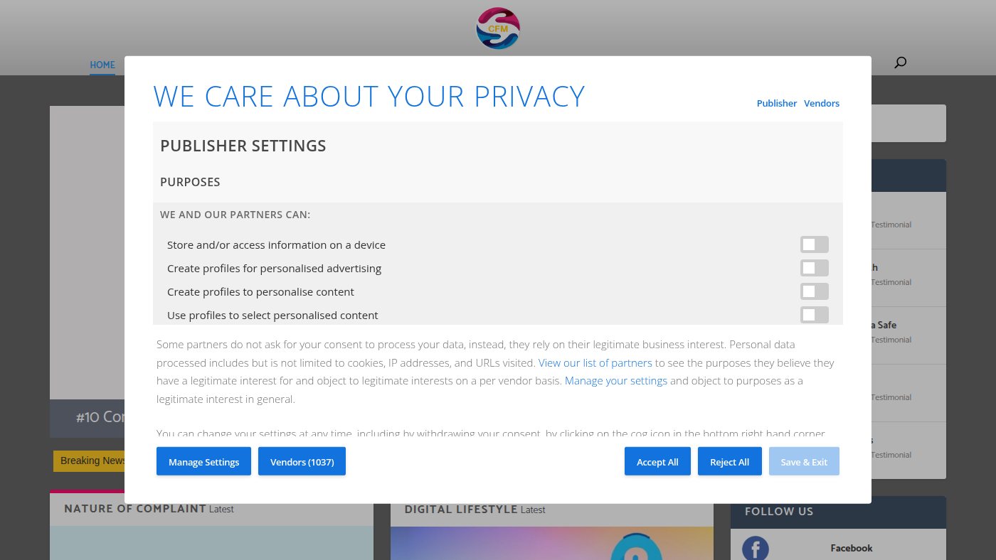 The home page of consumerinfo.my