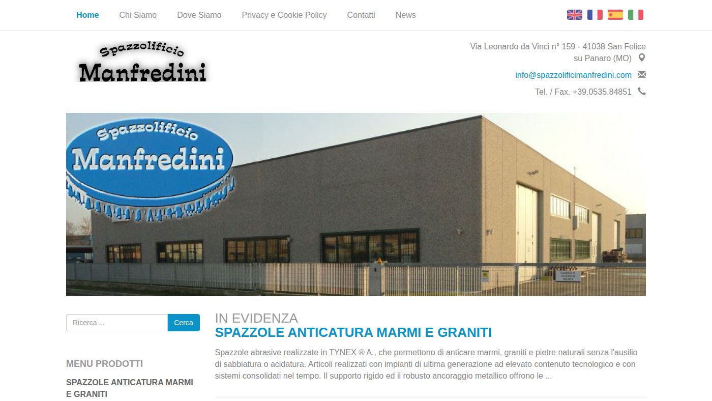 The home page of spazzolificimanfredini.com