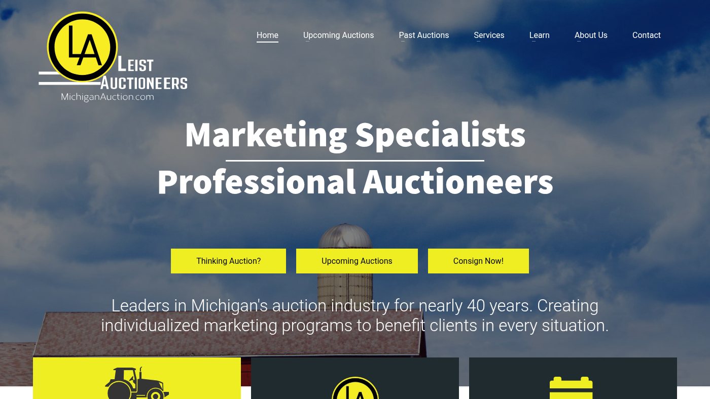 The home page of michiganauction.com