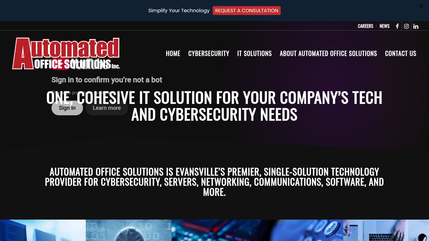 The home page of aos-evv.com