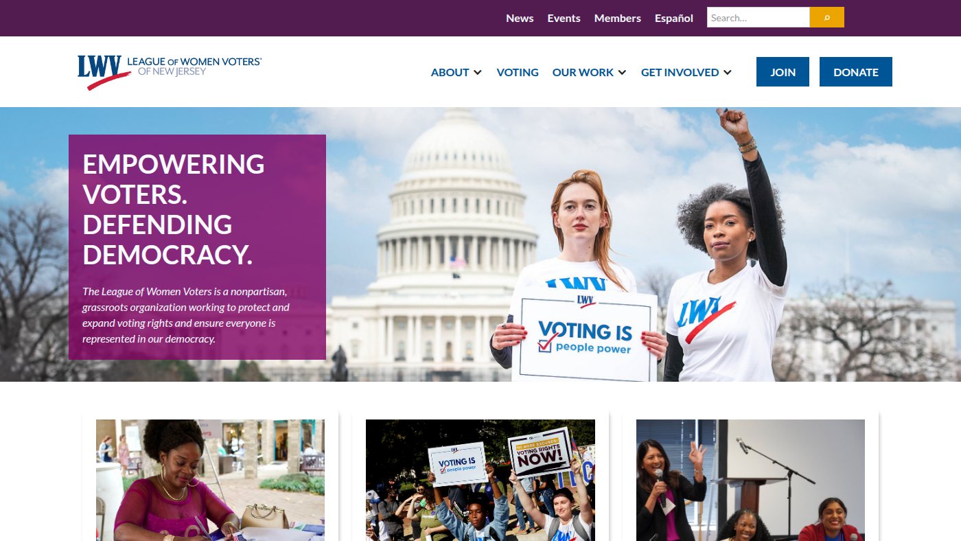 The home page of lwvnj.org