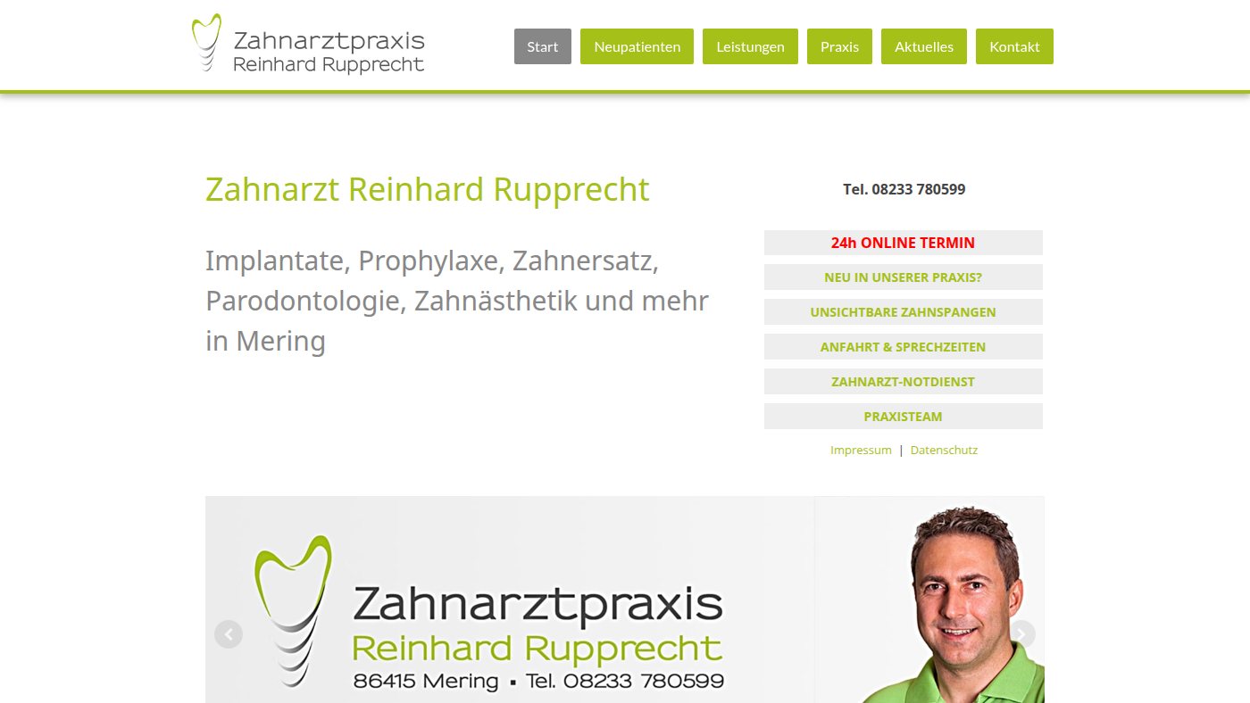 The home page of zahnarzt-in-mering.de