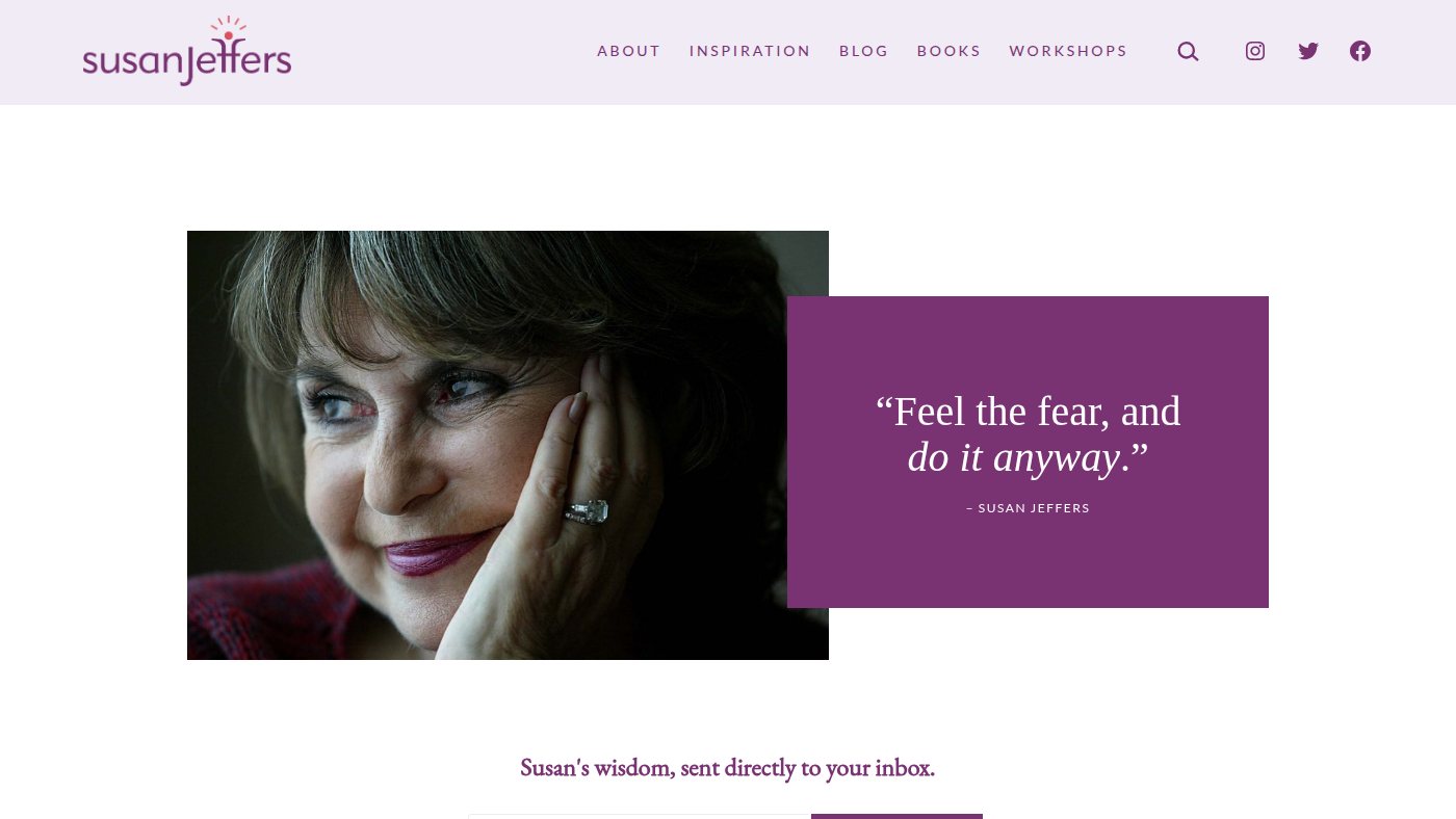 The home page of susanjeffers.com