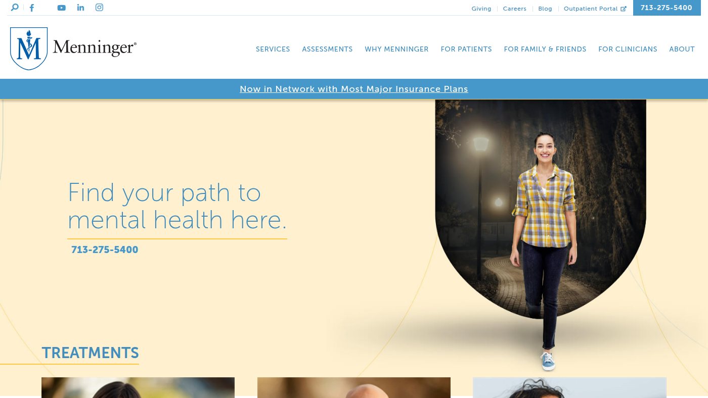 The home page of menningerclinic.org