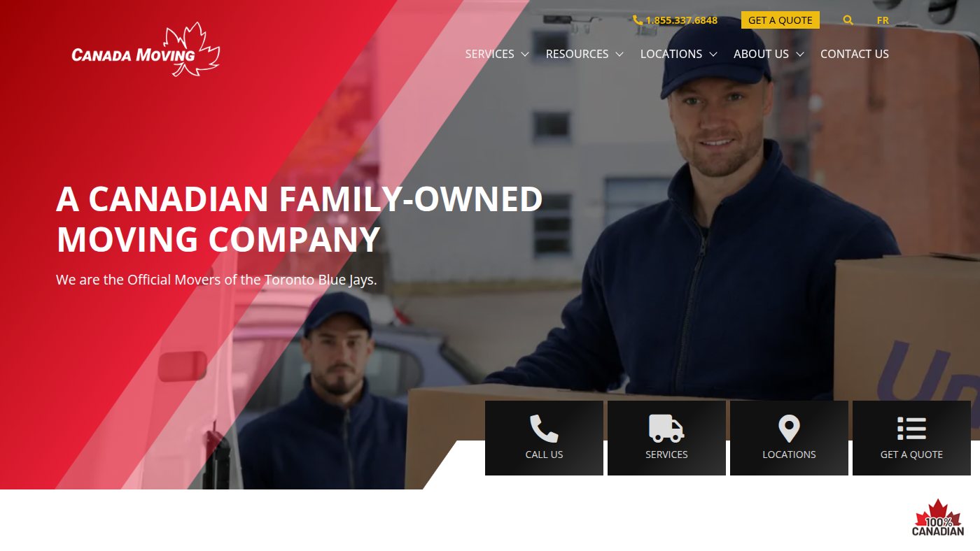 The home page of canadamoving.com