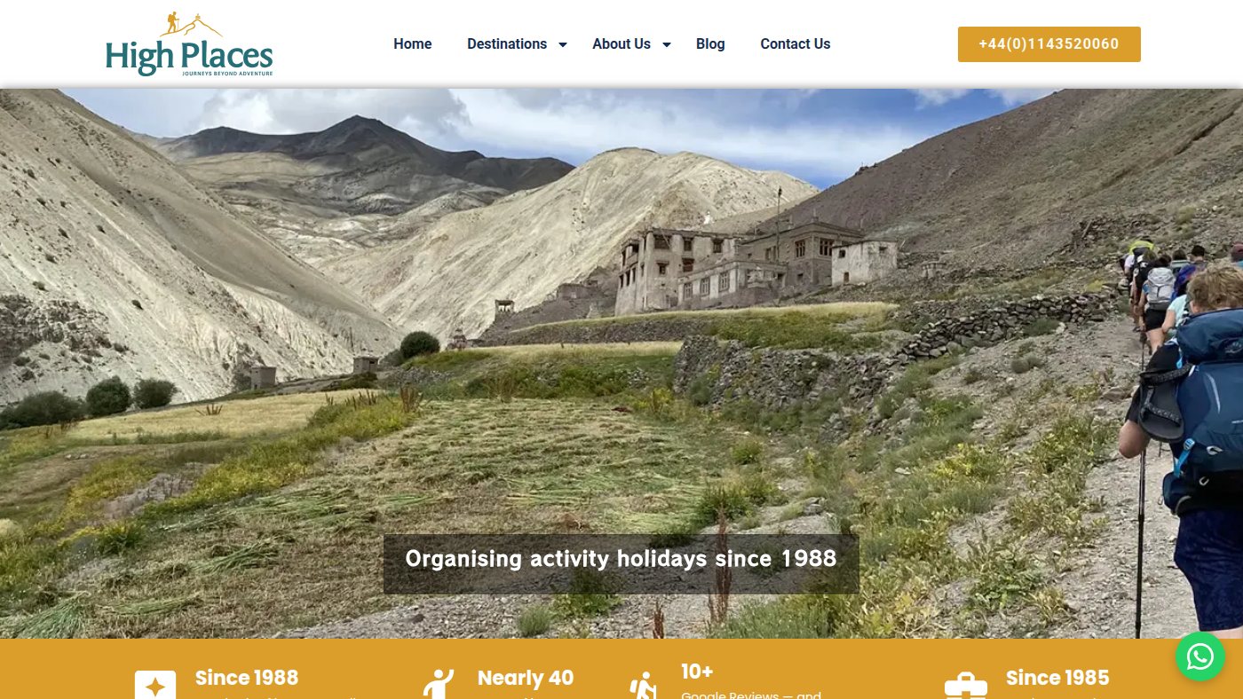 The home page of highplaces.co.uk