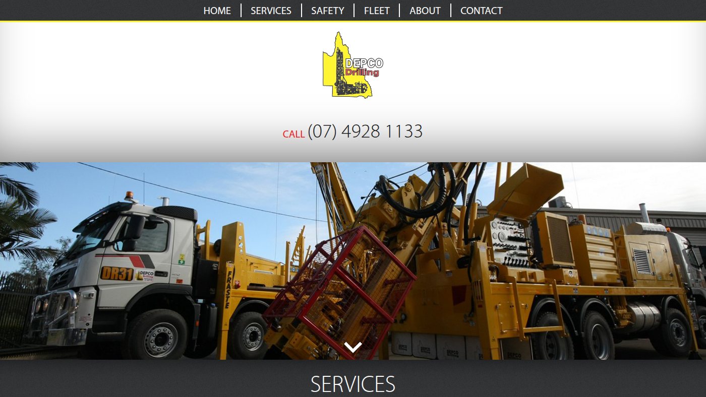 The home page of depco.com.au