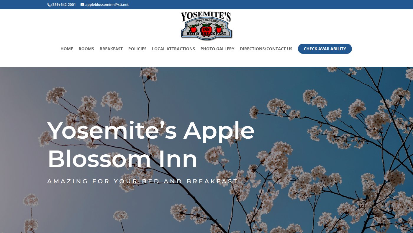 The home page of appleblossombb.com