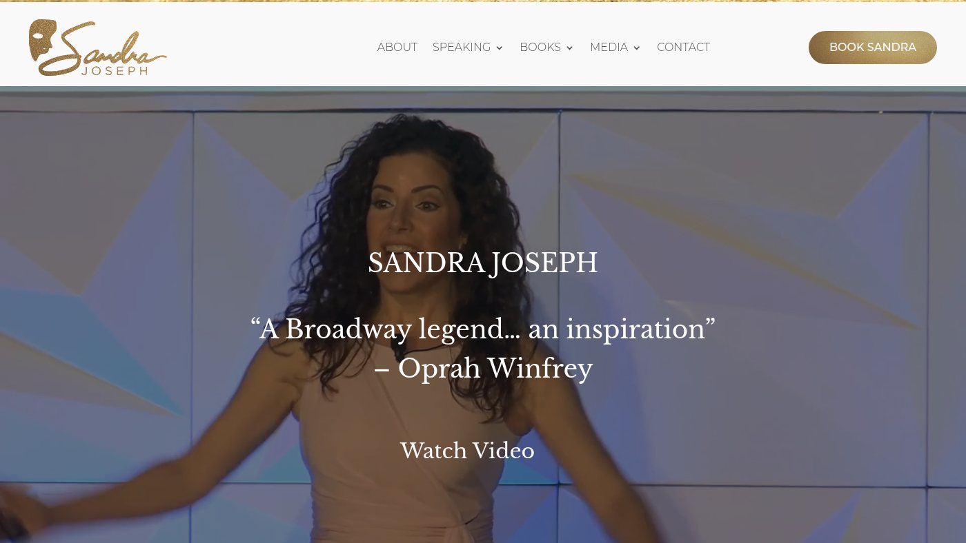 The home page of sandrajoseph.com