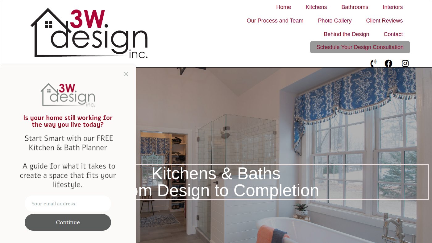 The home page of 3wdesigninc.com