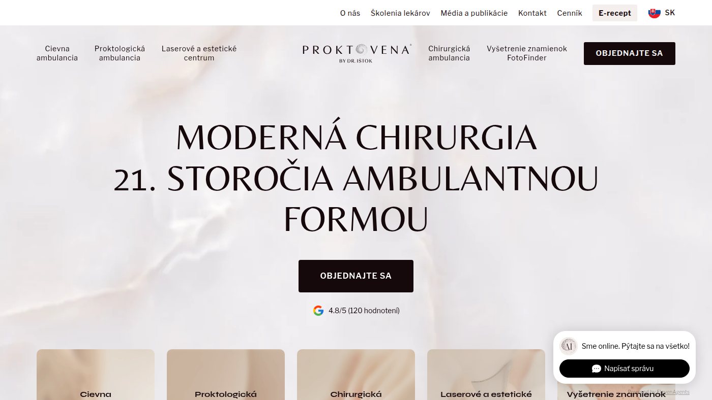 The home page of proktovena.sk
