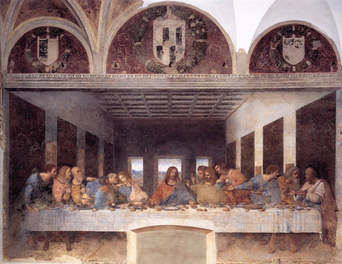 Poslední večeře Leonarda da Vinciho s kostelem Santa Maria delle Grazie, památka UNESCO