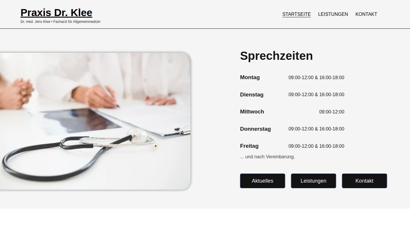 The home page of praxis-klee.de