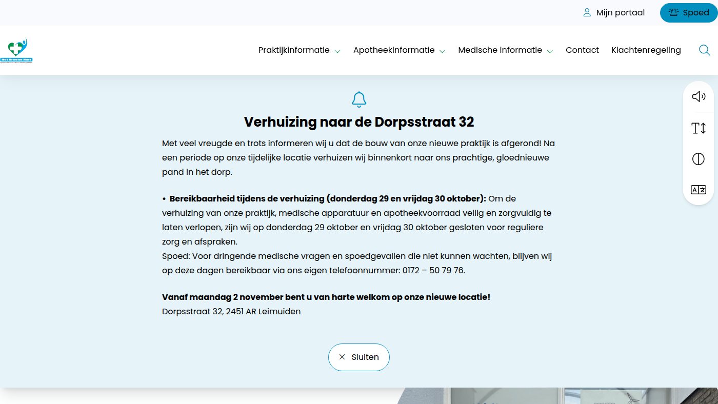 The home page of haphetgroenehart.nl