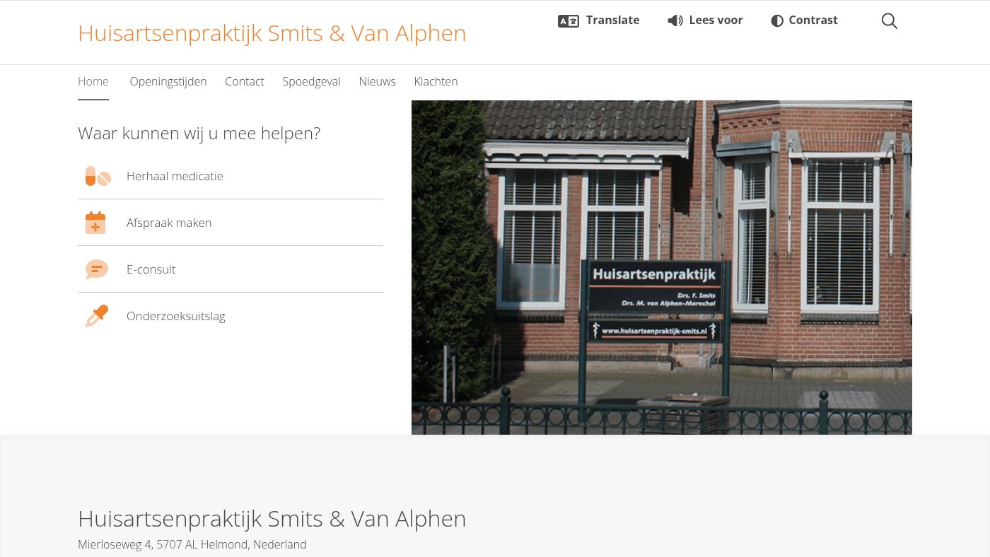 The home page of huisartsenpraktijk-smits.nl