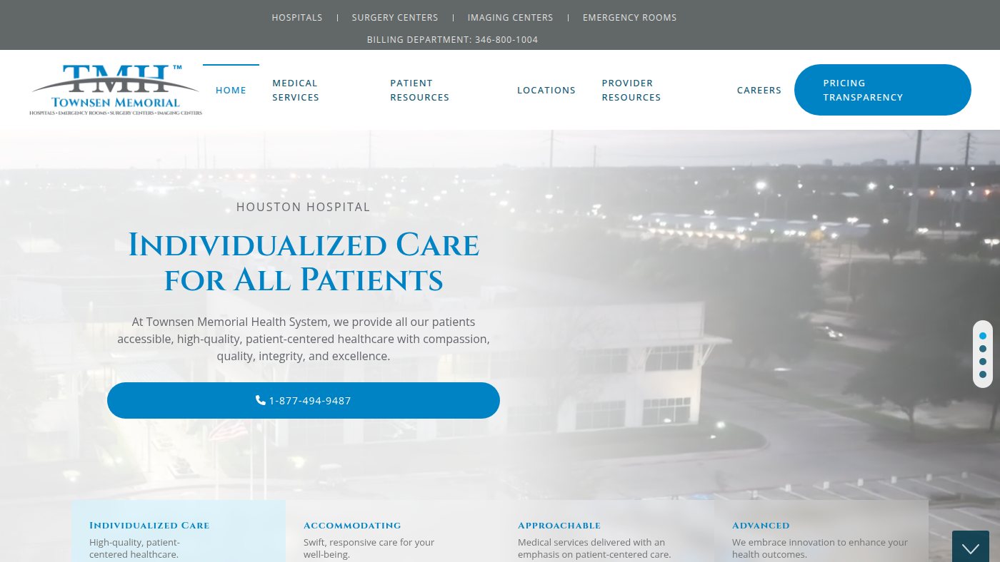 The home page of townsenmemorial.com