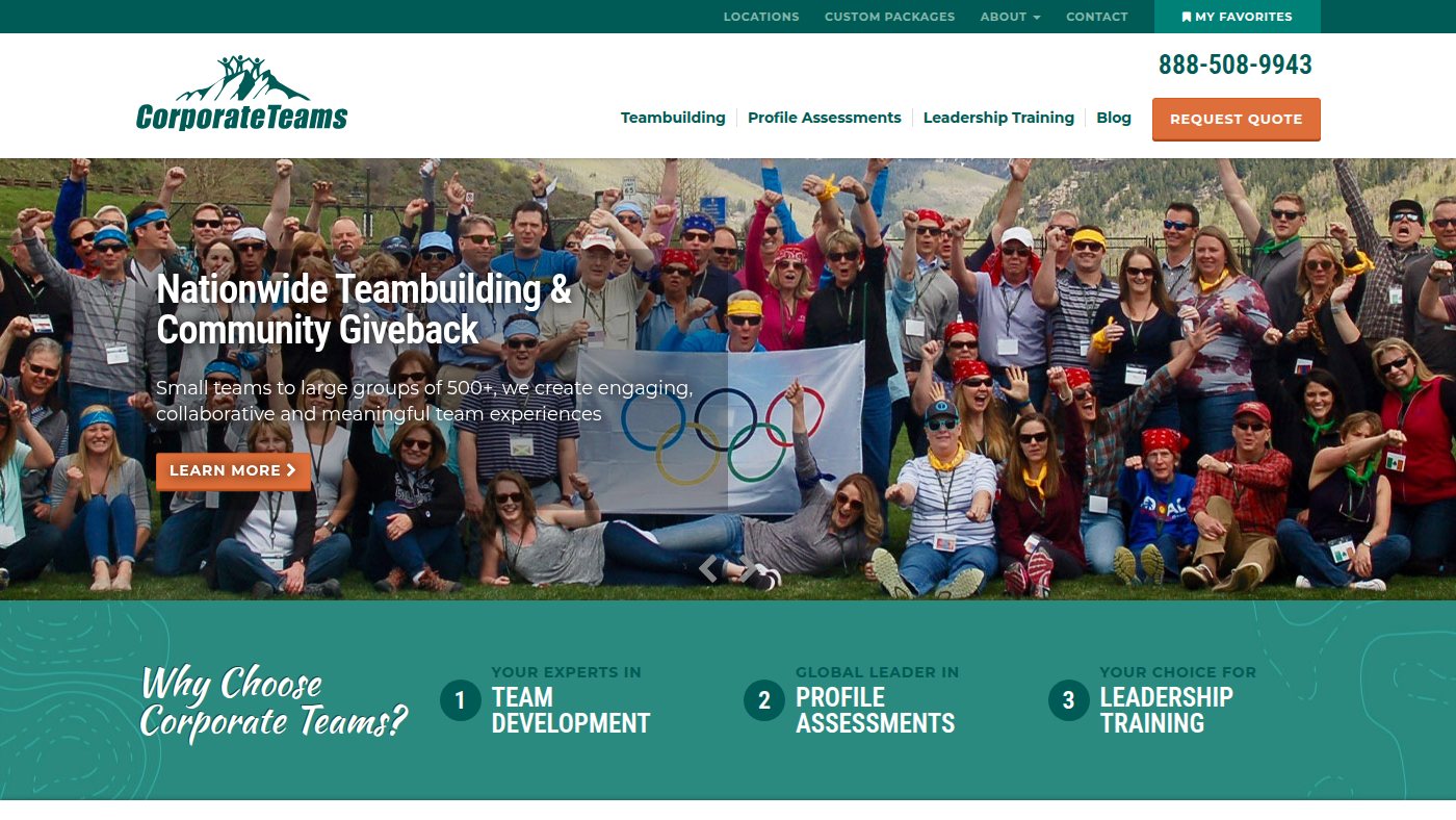 The home page of corporateteams.com