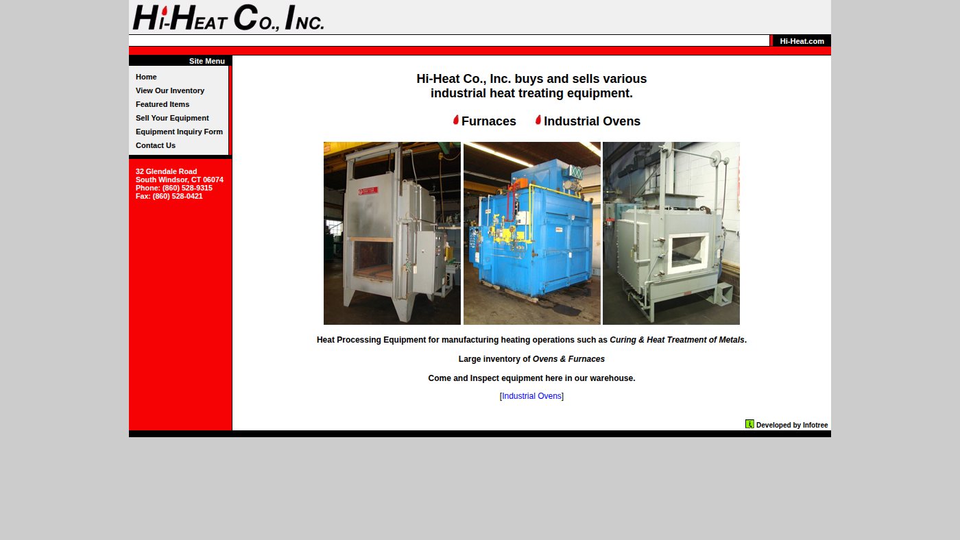The home page of hi-heat.com
