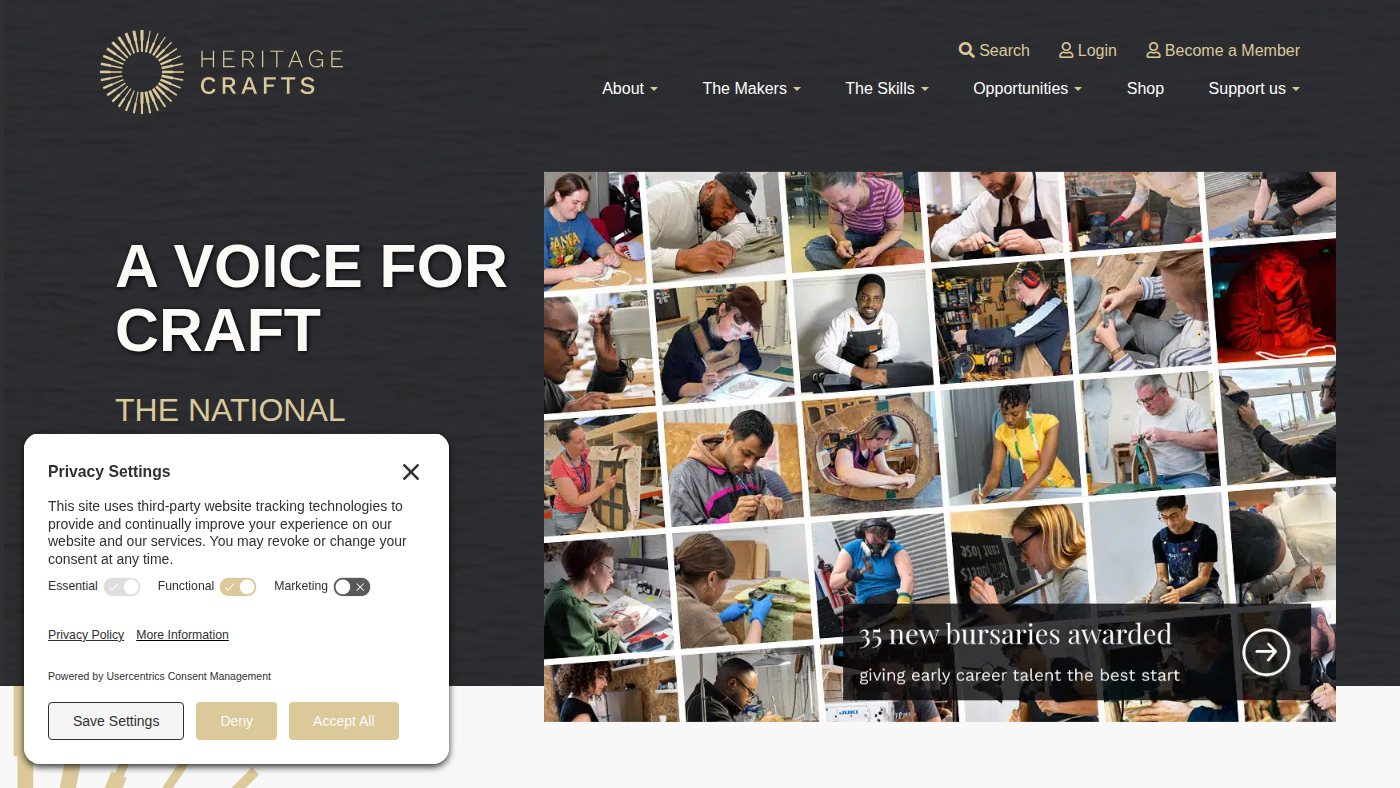 The home page of heritagecrafts.org.uk