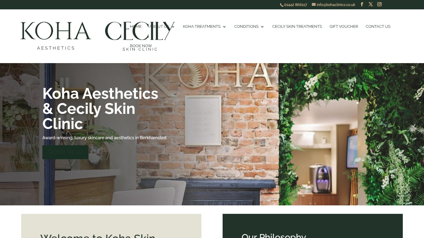The home page of kohaclinics.com